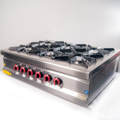 Плита 6-ти конфорочная настольная с газовым контроллером Pimak 70MX-6S