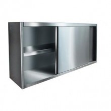 Полка настенная закрытая двери-купе из нержавейки (1500х300х660) Полка настенная закрытая двери-купе из нержавейки (1500х300х660)