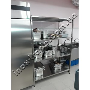 Стеллаж производственный на 4-е полки из нержавеющей стали (800х400х1800)