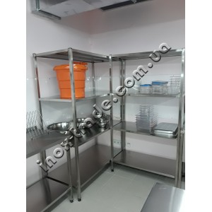 Стеллаж производственный на 4-е полки из нержавеющей стали (800х400х1800)